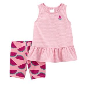 NWT Carter’s Pink Watermelon Bike Short and Tank Top set